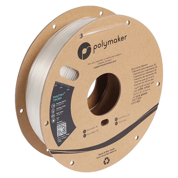 Polymaker PolyFlex transparent TPU-90A filament 1.75mm, 0.75kg PD02004 DFP14369 - 1