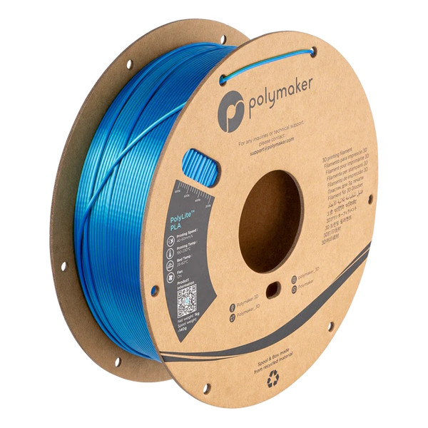 Polymaker PolyLite Caribbean sea blue-green Dual Silk PLA filament 1.75mm, 1kg PA03025 DFP14339 - 1