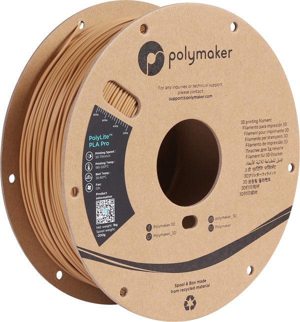 Polymaker PolyLite army beige PLA Pro filament 1.75mm, 1kg PA07027 DFP14264 - 1