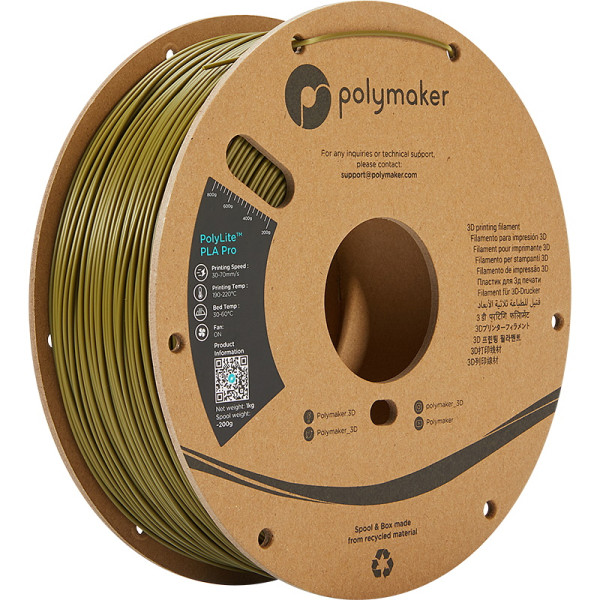Polymaker PolyLite army green PLA Pro filament 1.75mm, 1kg PA07006 DFP14257 - 1