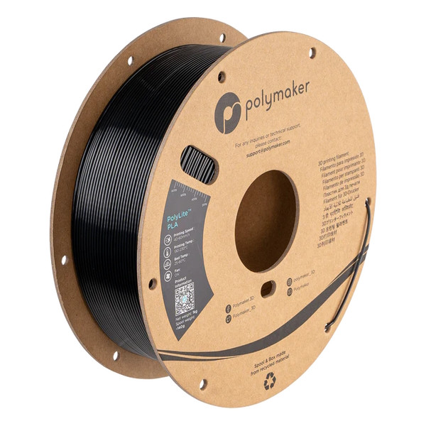 Polymaker PolyLite black Silk PLA filament 1.75mm, 1kg PA03017 DFP14322 - 1
