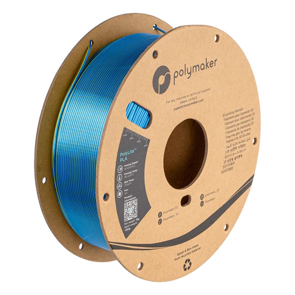 Polymaker PolyLite chameleon yellow-blue Dual Silk PLA filament 1.75mm, 1kg PA03026 DFP14335 - 1