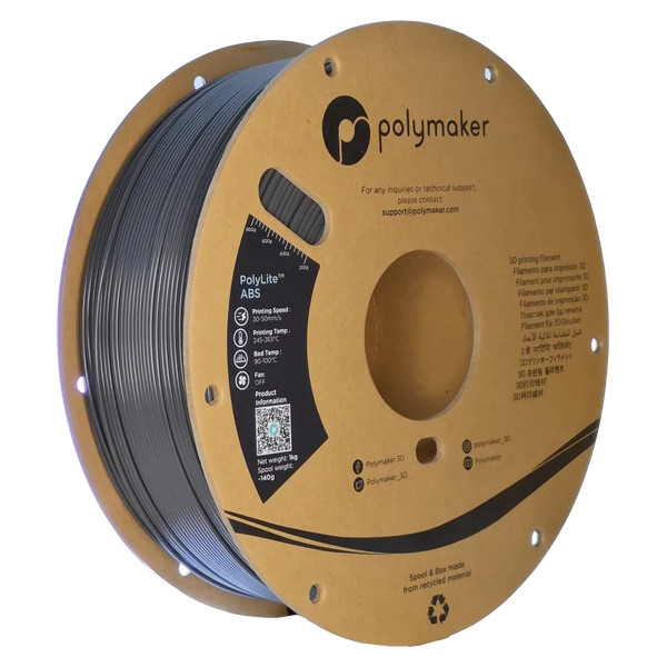 Polymaker PolyLite dark grey ABS filament 1.75mm, 1kg PE01028 DFP14272 - 1
