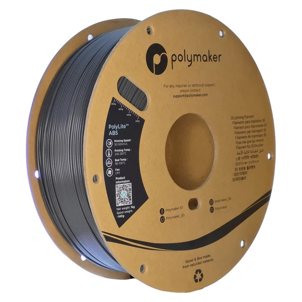Polymaker PolyLite dark grey ABS filament 1.75mm, 1kg PE01028 DFP14272 - 1