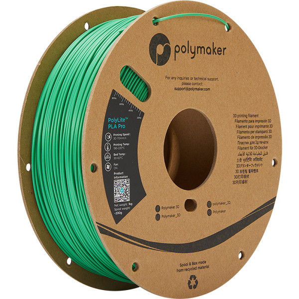 Polymaker PolyLite green PLA Pro filament 1.75mm, 1kg PA07008 DFP14258 - 1