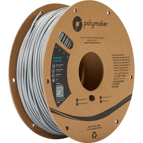 Polymaker PolyLite grey PLA Pro filament 2.85mm, 1kg PA07015 DFP14254 - 1