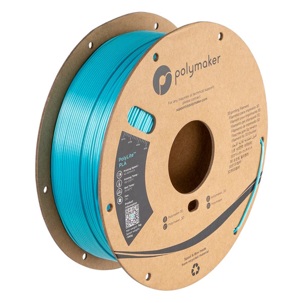 Polymaker PolyLite light blue Silk PLA filament 1.75mm, 1kg PA03021 DFP14329 - 1