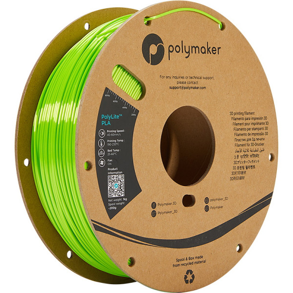 Polymaker PolyLite lime silk PLA filament 1.75mm, 1kg PA03006 DFP14268 - 1