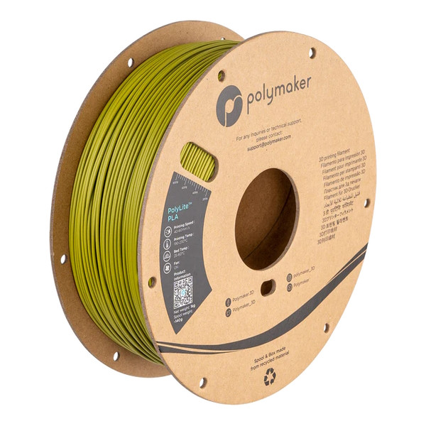 Polymaker PolyLite olive green PLA filament 1.75mm, 1kg PA02058 DFP14303 - 1