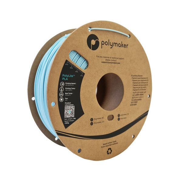 Polymaker PolyLite sky blue PLA filament 1.75mm, 1kg PA02048 DFP14305 - 1