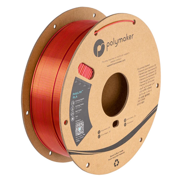 Polymaker PolyLite sunset gold-red Dual Silk PLA filament 1.75mm, 1kg PA03030 DFP14338 - 1