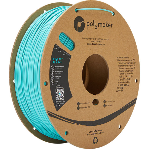 Polymaker PolyLite teal PLA Pro filament 1.75mm, 1kg PA07012 DFP14263 - 1