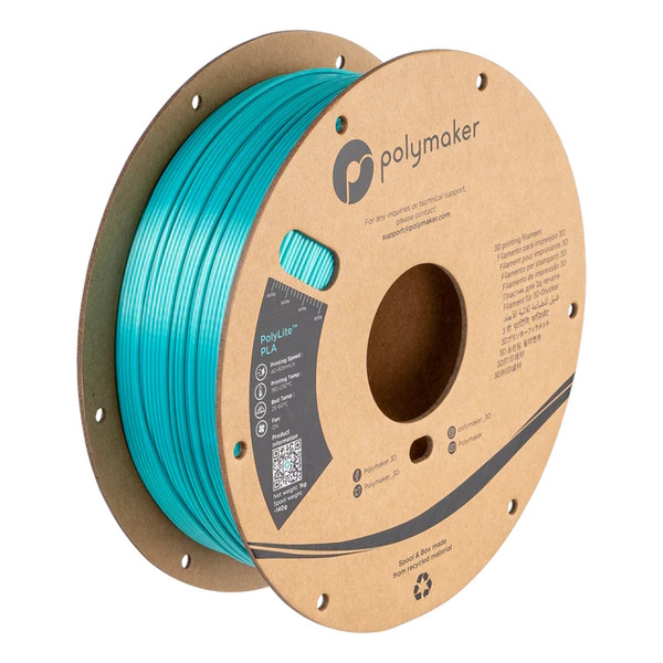 Polymaker PolyLite teal Silk PLA filament 1.75mm, 1kg PA03018 DFP14328 - 1