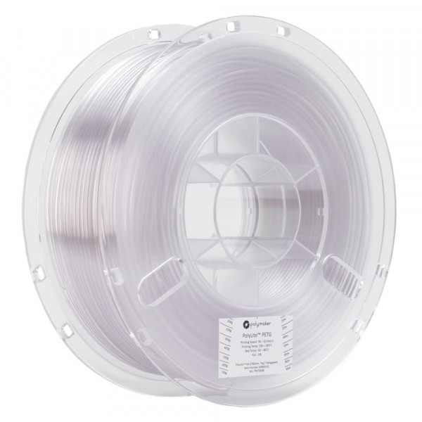 Polymaker PolyLite transparent PETG filament 1.75mm, 1kg DFP14210 - 1