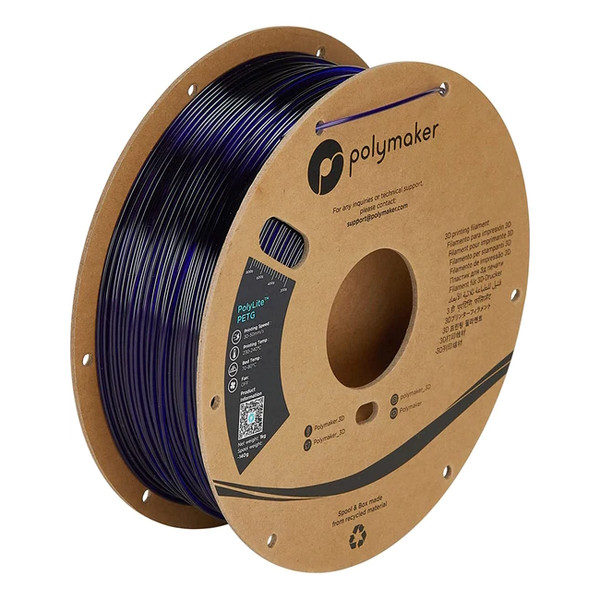 Polymaker PolyLite transparent blue PETG filament 1.75mm, 1kg PB01032 DFP14295 - 1