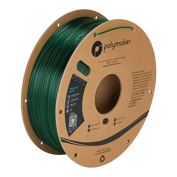 Polymaker PolyLite transparent green PETG filament 1.75mm, 1kg PB01033 DFP14293 - 1