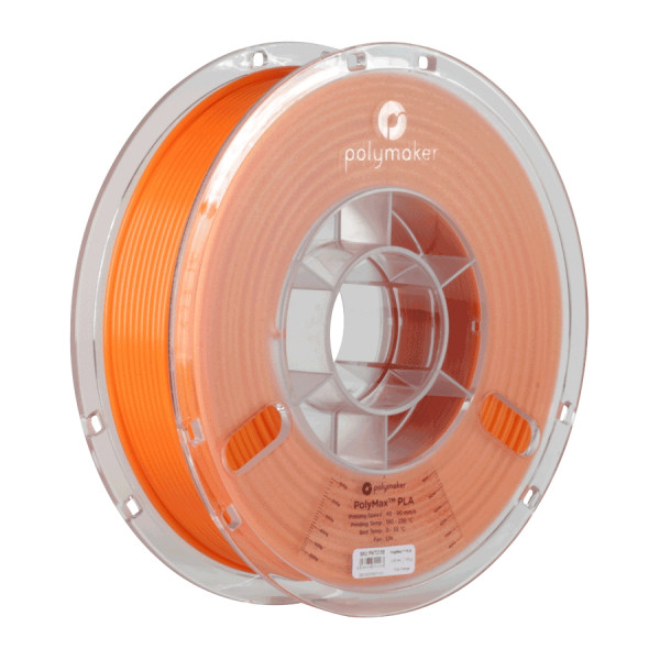 Polymaker PolyMax orange PLA filament 1.75mm, 0.75kg DFP14106 - 1