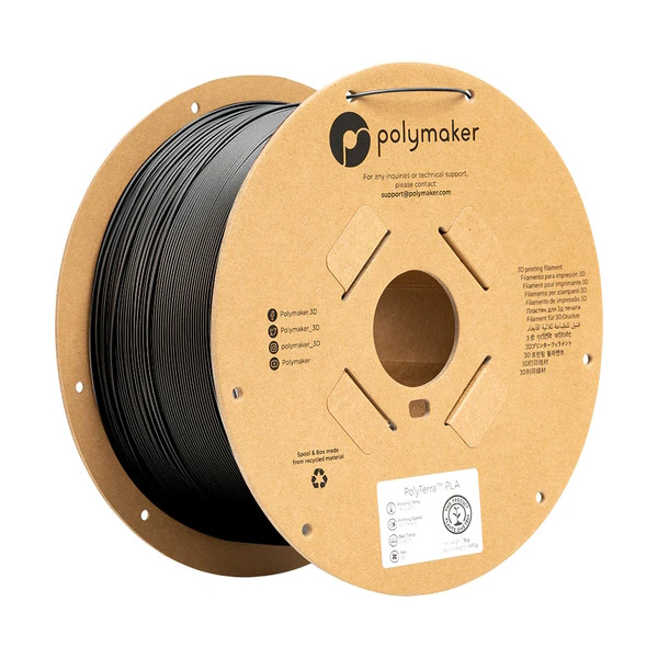 Polymaker PolyTerra charcoal black PLA filament 1.75mm, 3kg PA04007 DFP14352 - 1