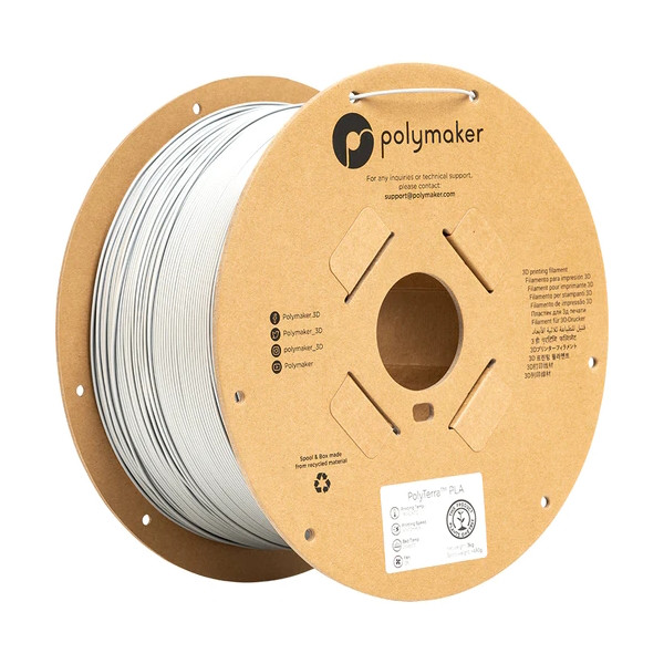 Polymaker PolyTerra cotton white PLA filament 1.75mm, 3kg PA04008 DFP14353 - 1