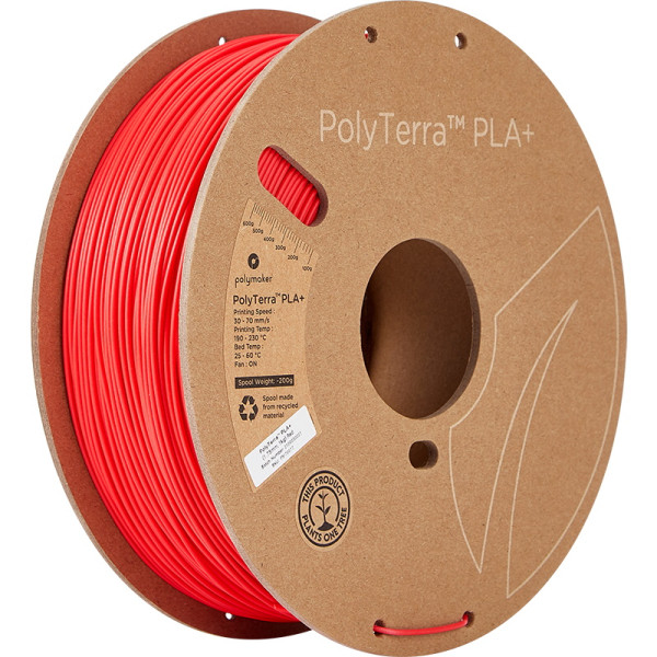 Polymaker PolyTerra red PLA+ filament 1.75mm, 1kg PM70977 DFP14246 - 1
