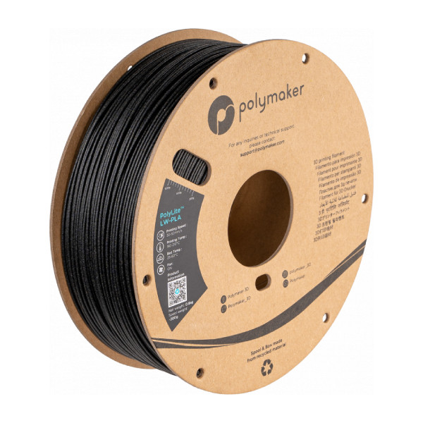 Polymaker Polylite black LW-PLA filament 1.75mm, 0.8kg DFP16150 - 1