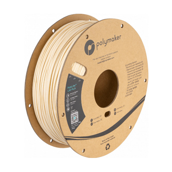 Polymaker Polylite white LW-PLA filament 1.75mm, 0.8kg DFP16153 - 1