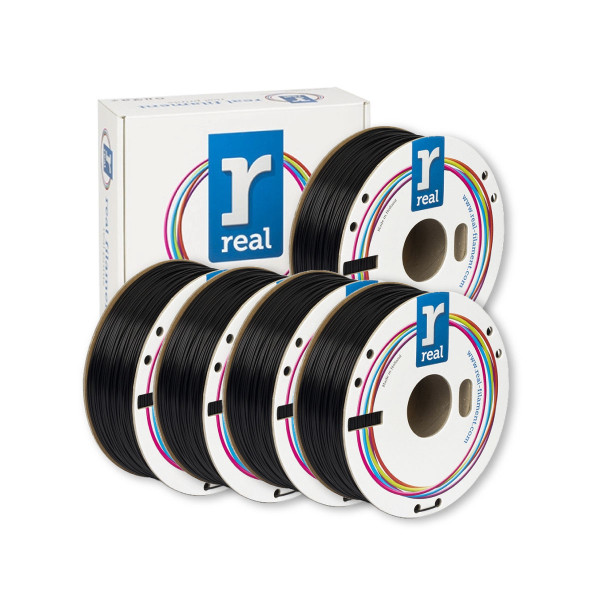 REAL black PLA filament 1.75mm, 1kg (5-pack) DHM10080 - 1