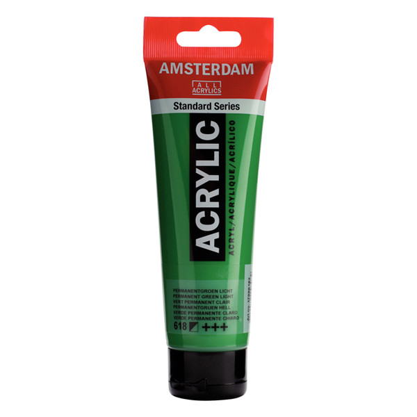 Talens Amsterdam light permanent green acrylic paint, 120ml 220663 - 1