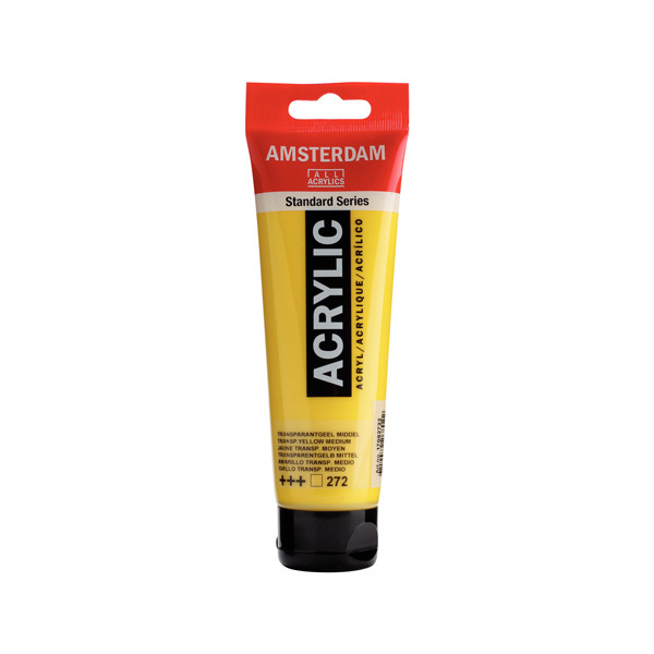 Talens Amsterdam medium transparent yellow acrylic paint, 120ml 220615 - 1