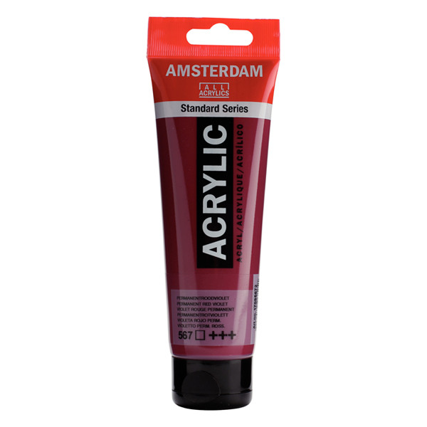 Talens Amsterdam permanent red violet acrylic paint, 120ml 220654 - 1