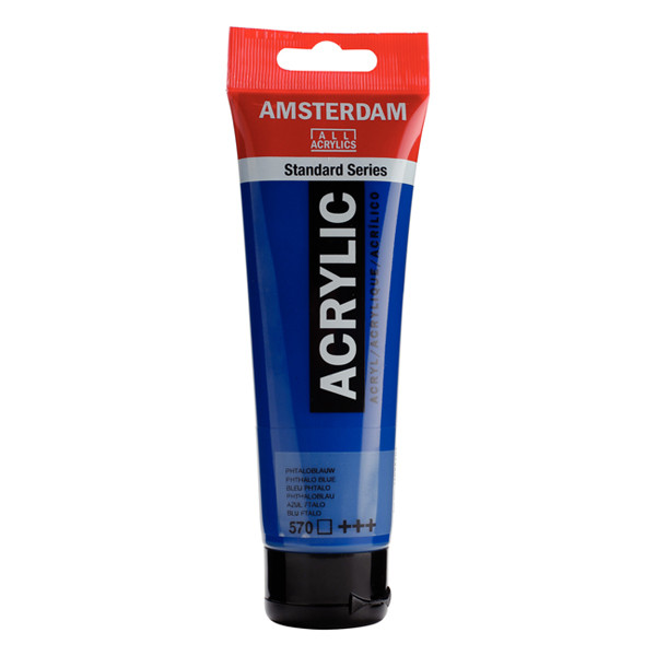Talens Amsterdam phthalo blue acrylic paint, 120ml 220656 - 1