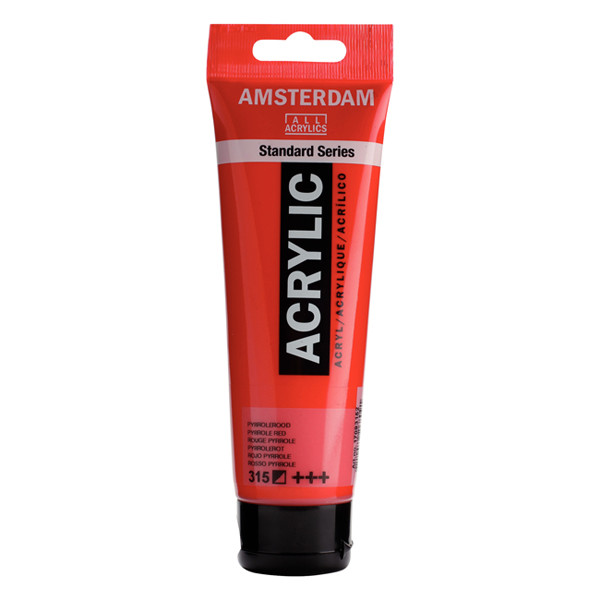 Talens Amsterdam pyrrole red acrylic paint, 120ml 220624 - 1