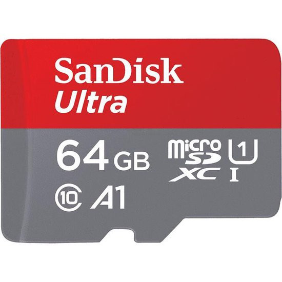 Sandisk MicroSD Ultra A1 memory card class 10 including adapter, 64GB SDSQUA4-064G-GN6MA DAR00495 - 1