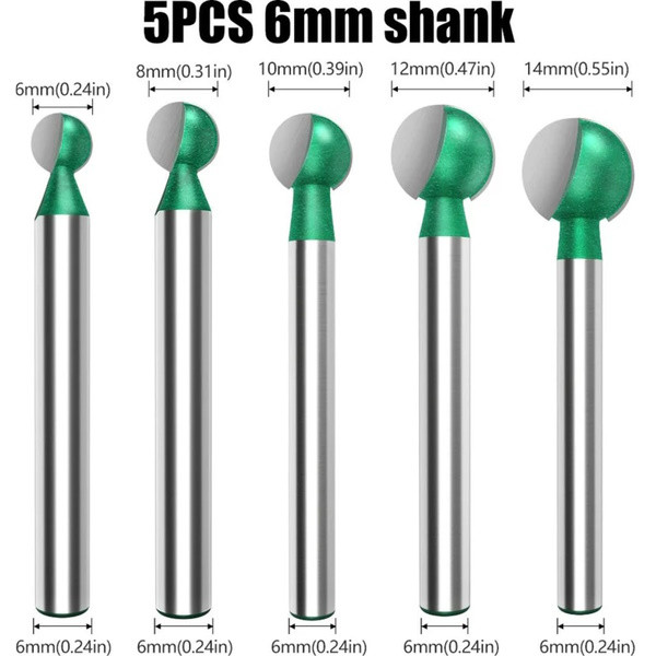 Two Trees Ball Cutter, 6mm (5-pack) DAR02460 - 2
