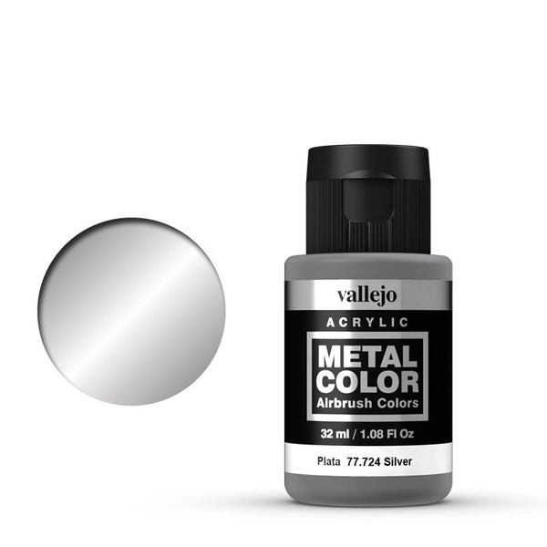 Vallejo Metal Color silver acrylic paint, 32ml DAR01080 - 1
