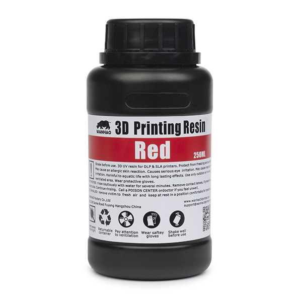 Wanhao red UV resin, 250ml  DLQ02006 - 1