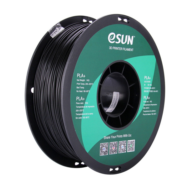 eSun black PLA+ filament 1.75mm, 1kg PLA175B1 DFE20104 - 1