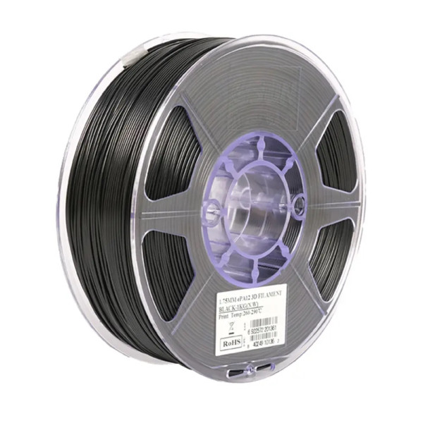 eSun black ePA12 Nylon filament 1.75mm, 1kg PA12-175B1TZ1 DFE20234 - 1