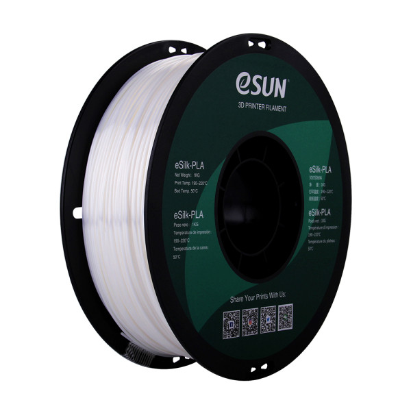 eSun eSilk white PLA filament 1.75mm, 1kg eSilk-PLA175W1 DFE20205 - 1
