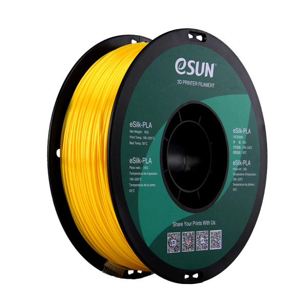 eSun eSilk yellow PLA filament 1.75mm, 1kg eSilk-PLA175Y1 DFE20206 - 1