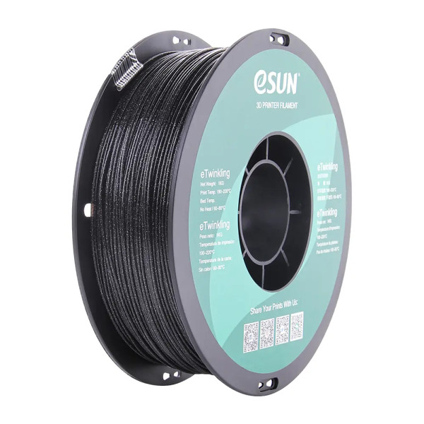 eSun eTwinkling black filament 1.75mm, 1kg eTwinkling-P175B1 DFE20261 - 1