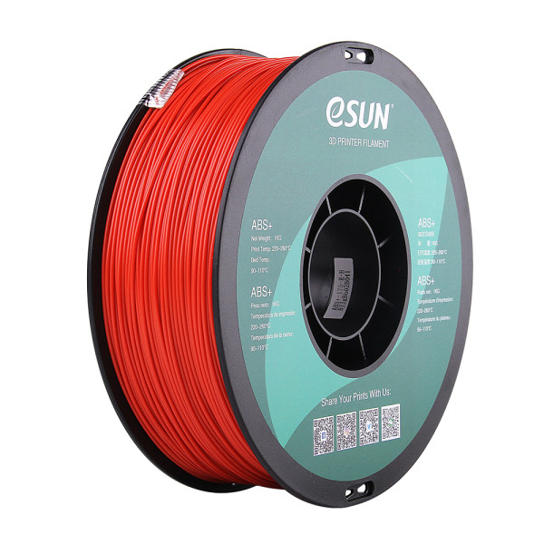 eSun red ABS+ filament 1.75mm, 1kg ABS175R1 DFE20027 - 1