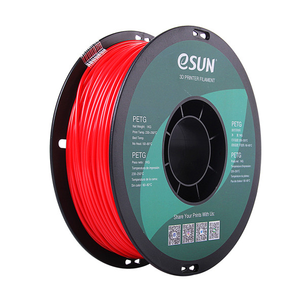 eSun solid red PETG filament 2.85mm, 1kg PETG285SR1 DFE20057 - 1