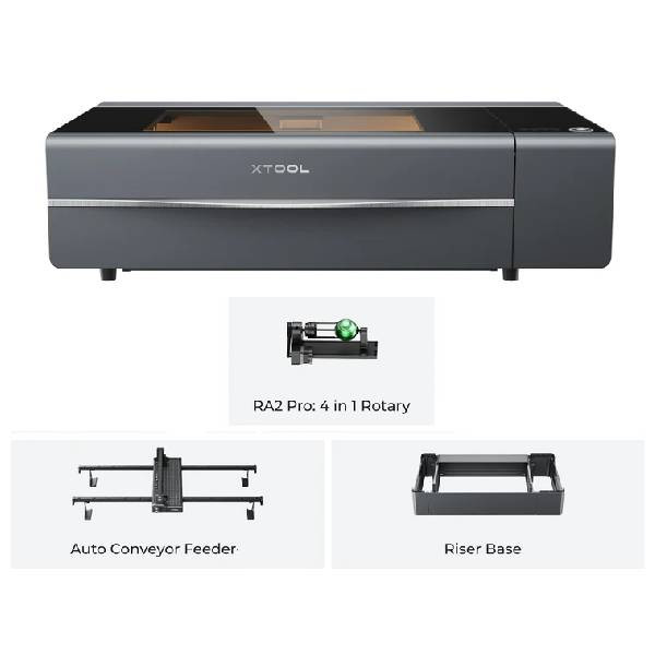 xTool P2S - 55W - Desktop CO2 Laser Cutter - Versatile Bundle - Black DKI00388 - 1